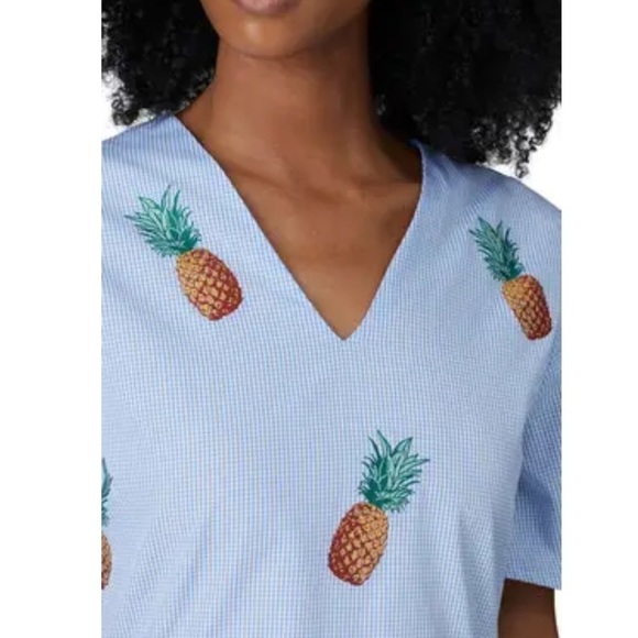 Autumn Adiegbo Blue Plaid Pineapple Fit & Flare Dress Size 6 - Picture 14 of 15